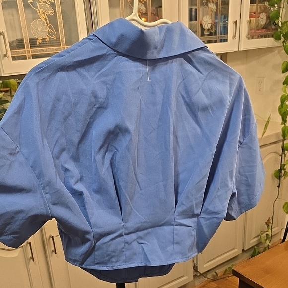 Cropped Button Blouse - Picture 3 of 3